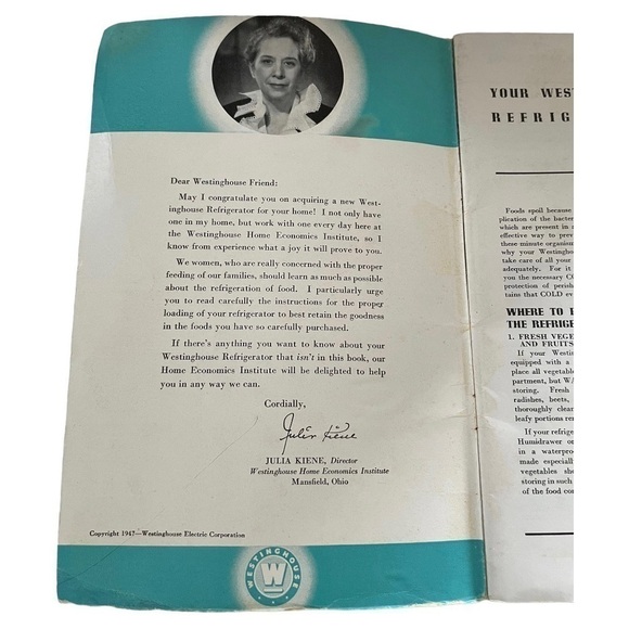 Vintage 1947 Recipes Book The Westinghouse Refrigerator Recipe Book Cookbook - Picture 3 of 4